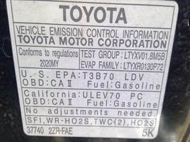 2020 TOYOTA COROLLA,  BLACK,  LE, 1.8L, AT,  Z25029